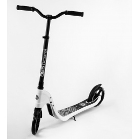 Самокат двухколесный Best Scooter складной PU колеса широкий велосипедный руль 100 кг Black/White (105380)