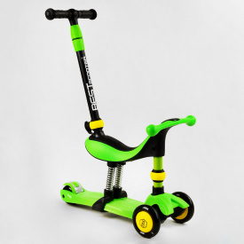 Самокат-велобег трехколесный Best Scooter колеса PU со светом 3 в 1 70 кг Green (105635)