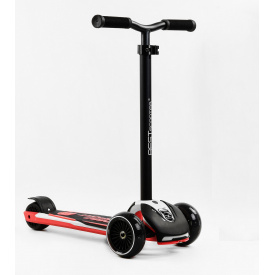 Самокат Best Scooter MAXI съемный алюминиевый руль колеса PU со светом 70 кг Black and pink (105877)