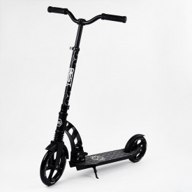 Самокат двухколесный Best Scooter с PU колесами, 1 амортизатором Black (00076)