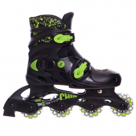 Роликовые коньки раздвижные Zelart Z-2920 р-р М 35-38 Черный-Зеленый