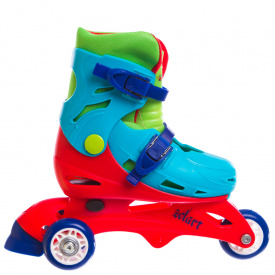 Роликовые коньки раздвижные детские Zelart YX-0153 31-34 Голубой-Красный