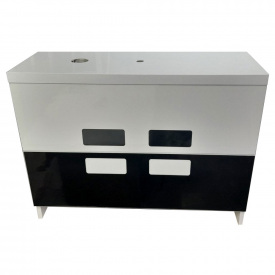 Тумба напольная Mikola-M TOKIO c HPL 3103 gloss 70 см Бело-черный