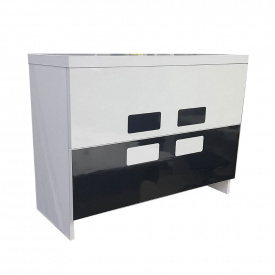 Тумба напольная Mikola-M TOKIO c HPL 3103 gloss 90 см Бело-черный