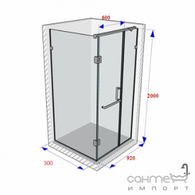 Квадратная душевая кабина Weston Sea Shell WK4 черный/прозрачное стекло