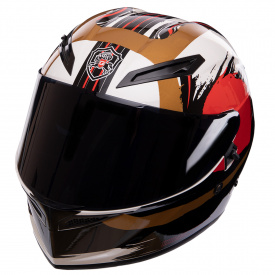 Мотошлем QKE M-9546 L Черный-белый