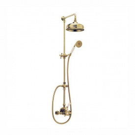Душевая система Huber Victorian с термостатом D200 мм, с ручным душем, бронза/керамика белая (590.VT22H.BA)
