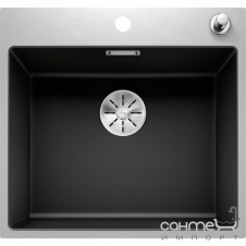 Прямоугольная кухонная мойка Blanco Subline 500-IF/A SteelFrame Silgranit 525999 черная/нерж. сталь