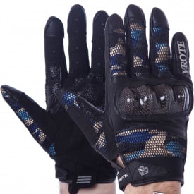 Мотоперчатки VROTE V002 размер M Камуфляж Синий карбон PT1060