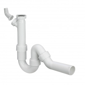 Сифон для раковины VIEGA 1 1/2″х40 с отводом, 45° пластик белый трубный б/г 101800
