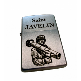 Зажигалка бензиновая ZIPPO Satin Chrome 205 с гравировкой Saint Javelin Серебристая (205 J)
