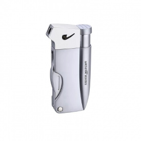 Зажигалка газовая для трубок Silver Match Budapest с набором инструментов Серебристая (40672146SL)