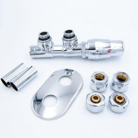 Вентиль термостатичний кутовий TWINS 50 mm, Chrome