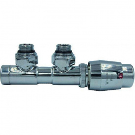 Вентиль термостатичний кутовий TWINS 50 mm, Nikiel (правий)