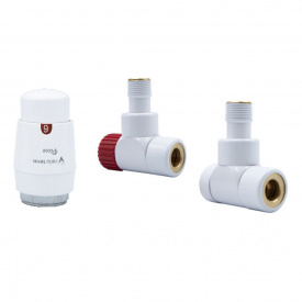 Комплект вентилів термостатичних LUX 2, White mat (Pex)