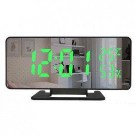 Часы настольные электронные VST 888Y зеркальные с термометром Green Light Black (3_02110)