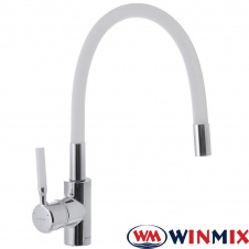 Смеситель для кухни Ухо WINMIX Premiun RIO White рефлекторный белый гусак (Chr-011), Польша (латунь)