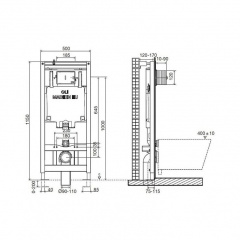 Комплект Инсталляция ROCA OLI 80 с кнопкой IPLATE Chrome 885342 + Унитаз ROCA Alegra Rimless с крышкой A34H139000 Дніпро