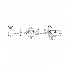 Унитаз подвесной ROCA Inspira round Rim 48 см A346528000 Хмельницький