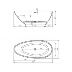 Ванна овальная ROCA Palo 160х750 см Киев