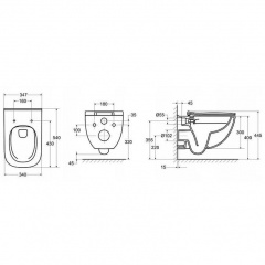 Унитаз подвесной ROCA Alegra Rimless с крышкой soft-close A34H139000 Ужгород