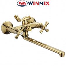 Смеситель для ванны длинный нос WINMIX Premium Retro Gold Euro (Chr-140)
