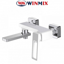 Смеситель для ванны короткий нос Winmix​ Premium "Grog White (белый)" (Chr-009), Польша