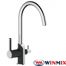 Смеситель для кухни Ухо Winmix Premium EDEM BLACK Chr-021 с дополнительным краном под осмос