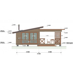 Беседка деревянная Modern Gazebo 011 в современном стиле 8,0х5,0м от производителя Thermowood Production Черкаси