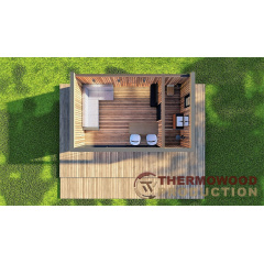 Современная беседка 6,0х3,5м Modern Gazebo 22 с панорамным раздвижным остеклением Thermowood Production Київ