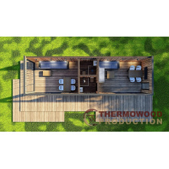Беседка современная Modern Gazebo 014 с раздвижными панорамными окнами 12,0х3,5м Thermowood Production Київ
