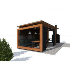 Современная беседка 7,0х3,0м для зон барбекю Modern Gazebo 10 от производителя Thermowood Production Киев