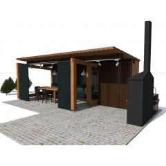 Современная беседка 7,0х3,0м для зон барбекю Modern Gazebo 10 от производителя Thermowood Production Киев