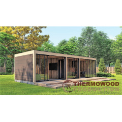 Современная беседка 9,15х3,5м с панорамным остеклением Modern Gazebo 019 Thermowood Production Киев