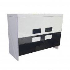 Тумба напольная Mikola-M TOKIO c HPL 3103 gloss 90 см Бело-черный
