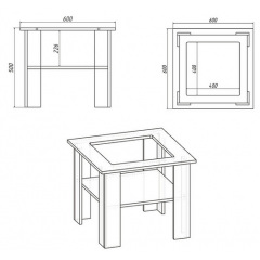 Журнальный столик Компанит Мадрид-МДФ 60х60х50 см дуб-сонома Енергодар