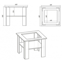 Журнальный столик Компанит Мадрид-МДФ 60х60х50 см ольха Королево