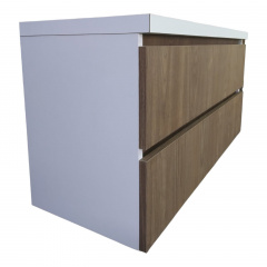 Пластиковая подвесная тумба с пластиковой столешкой Mikola-M 4855 wood 100 см Дуб Гуляйполе