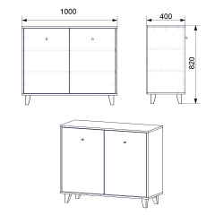 Комод Компанит 20 Яблоня (100х40х82 см) Стрый