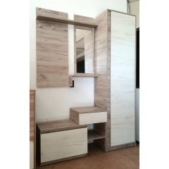 Передпокій з шафою Мастер Форм Брайтон Дуб крафт сірий + Дуб крафт білий (142х37,6х200 см) Бородянка