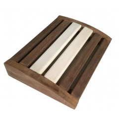 Підголівник для лазні та сауни з термовставкою PRO 345х250 мм Коричнево-білий Лозова