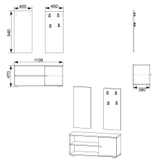 Передпокій Алена Компанит Нимфея альба (110х38х180 см) Сарни
