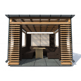 Беседка в современном стиле 3,0х3,0м Modern Gazebo 03 от производителя Thermowood Production