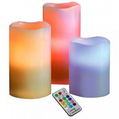 Ночник детский светодиодный Luma Candles Plus разноцветный на 3 свечи с пультом Броды