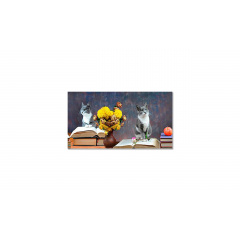 Наклейка виниловая на стол Zatarga «Книги георгины коты» 650х1200 мм Z180414/1st Запорожье
