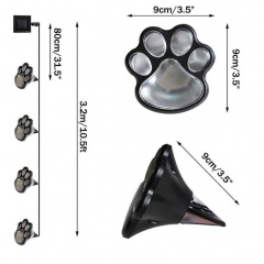 Вуличний автономний світильник на сонячній батареї LED Solar Paw Print Lights DL49 із захистом від вологи As-seen-on-tv Чорний Чернівці