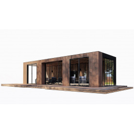 Современная беседка 10,3х3,5м с панорамным остеклением Modern Gazebo 018 Thermowood Production
