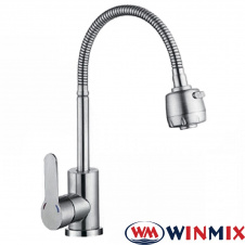 Смеситель для кухни Ухо WINMIX DAX 011 рефлекторный гусак (Chr-011), Польша (нержавеющая сталь)