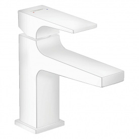 Смеситель для умывальника Hansgrohe Metropol 100 с донным клапаном push-open, белый матовый (32500700)