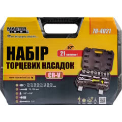 Набор насадок торцевых MASTERTOOL CrV 1/2" 10-32 мм 21 шт (78-4021) Ясногородка